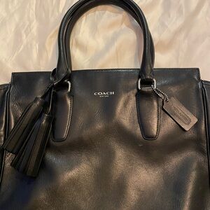 Coach black leather bag